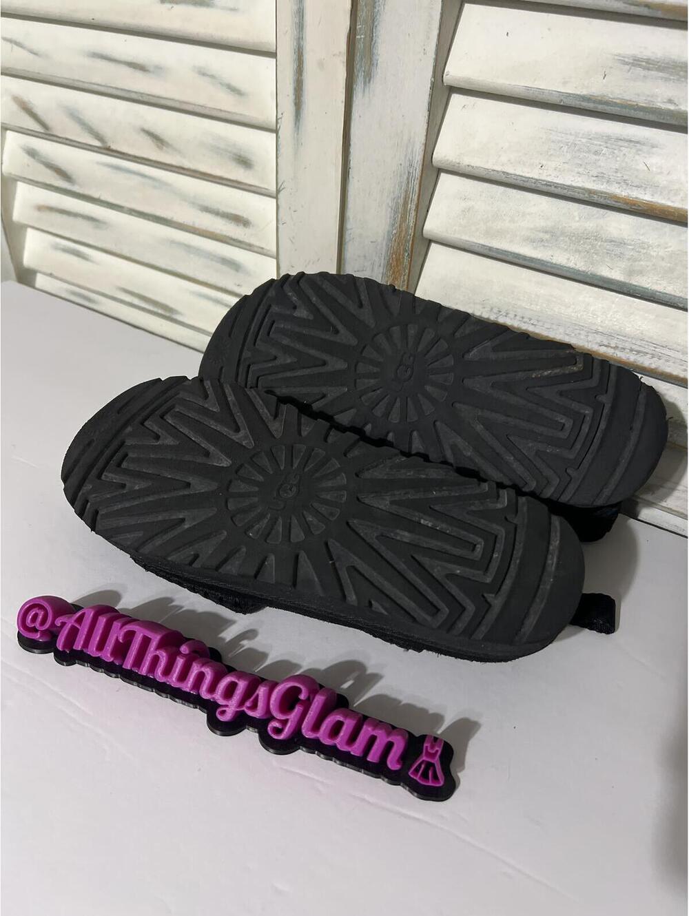 UGG Goldenstar Black Suede Platform Sandals 9 - Picture 6 of 7